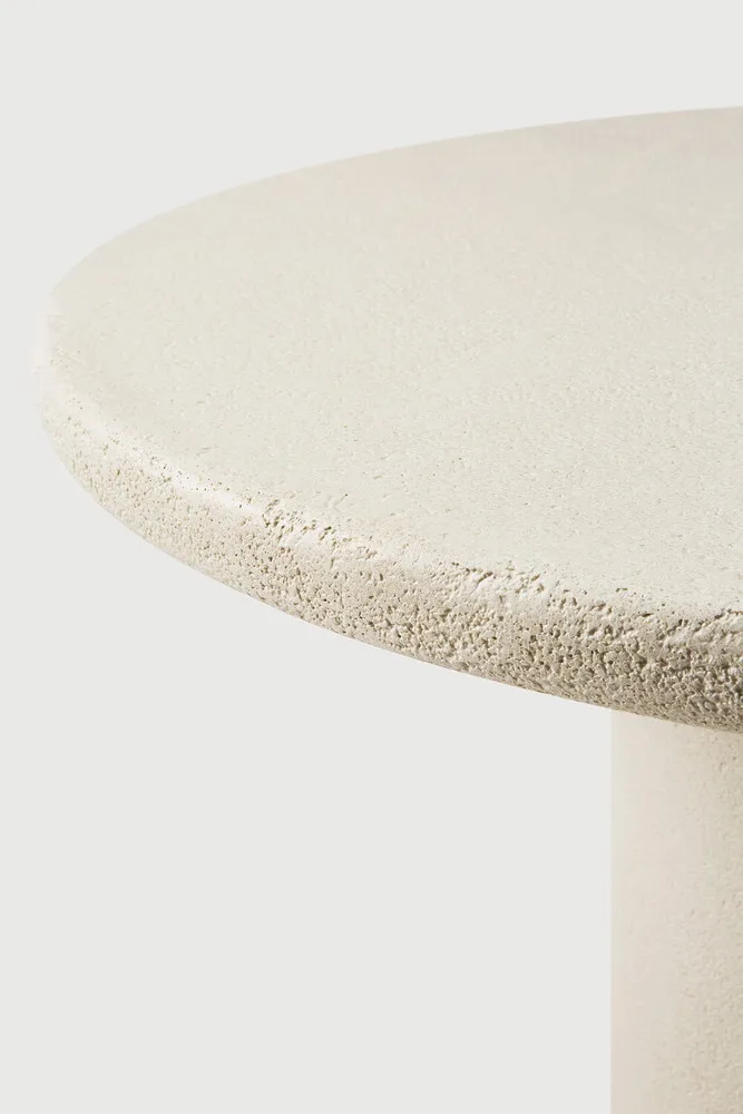 Ethnicraft Ronde Bistrotafel 'Elements' Microcement, 90cm, kleur Off White, foto 4