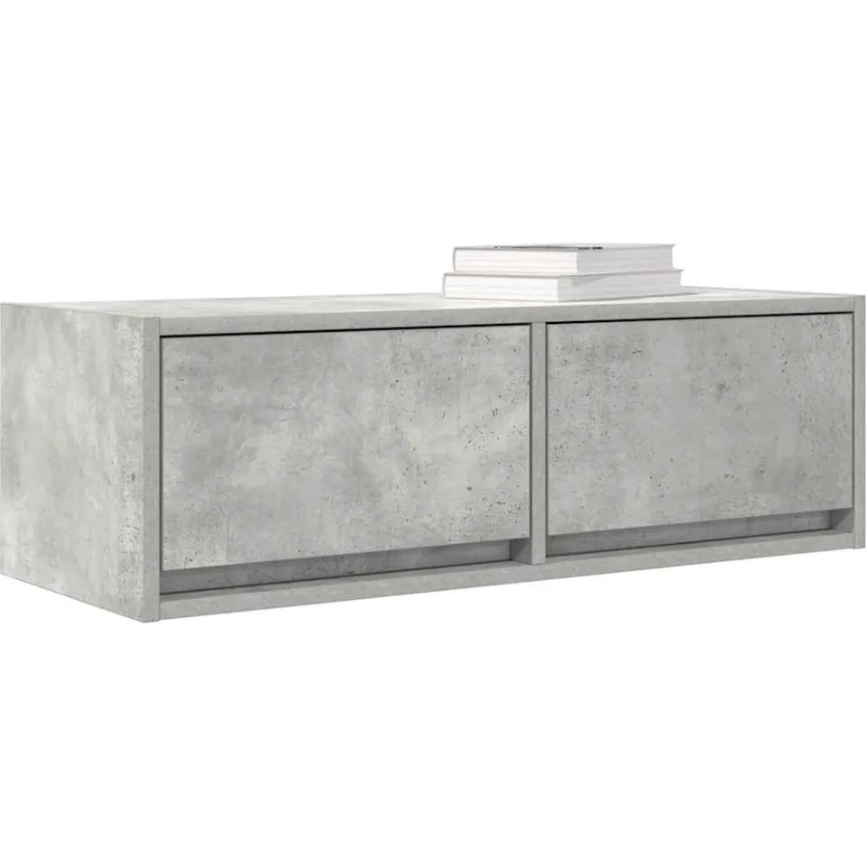 vidaXL Tv-meubels 2 st 80x31x25,5 cm bewerkt hout betongrijs