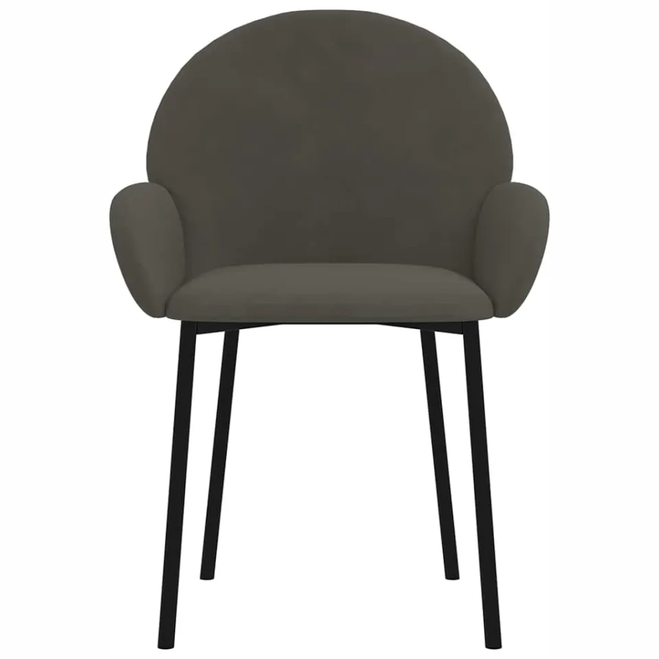 vidaXL Eetkamerstoelen 2 st fluweel donkergrijs grijs, foto 4