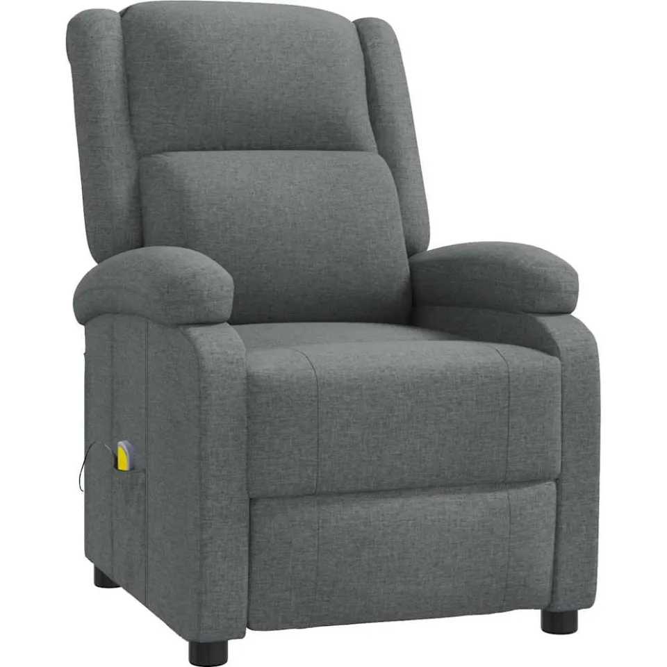 vidaXL Massagestoel stof donkergrijs
