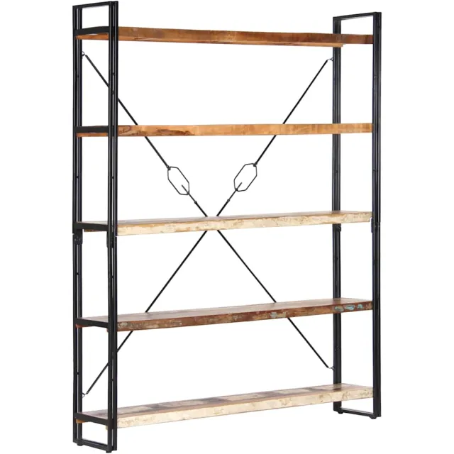 vidaXL Boekenkast met 5 schappen 140x30x180 cm massief gerecycled hout Bruin