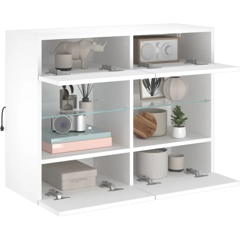 vidaXL Tv-wandmeubel met LED-verlichting 78,5x30x60,5 cm wit