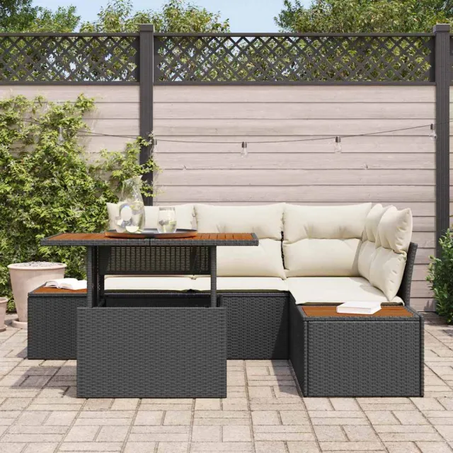 vidaXL Tuin Sofa Set 5 st Zwart poly rattan, foto 3