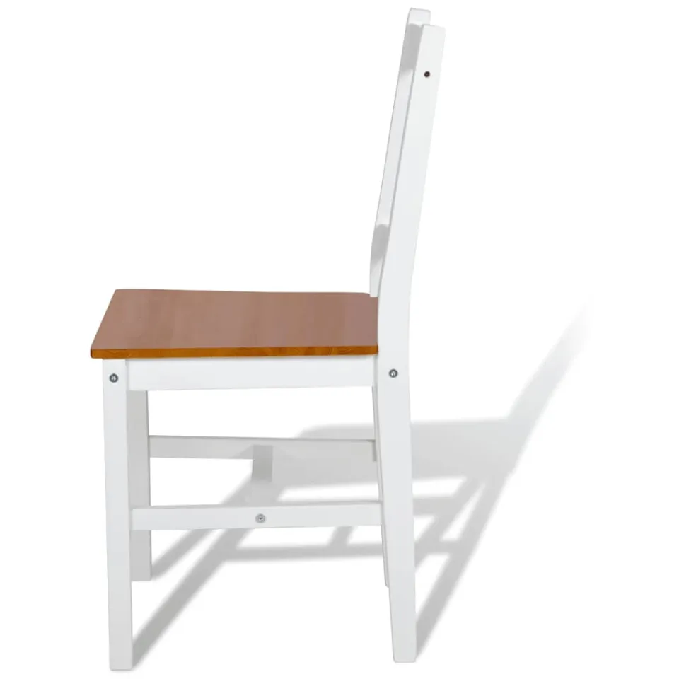 vidaXL Eetkamerstoelen 4 st grenenhout wit, foto 4