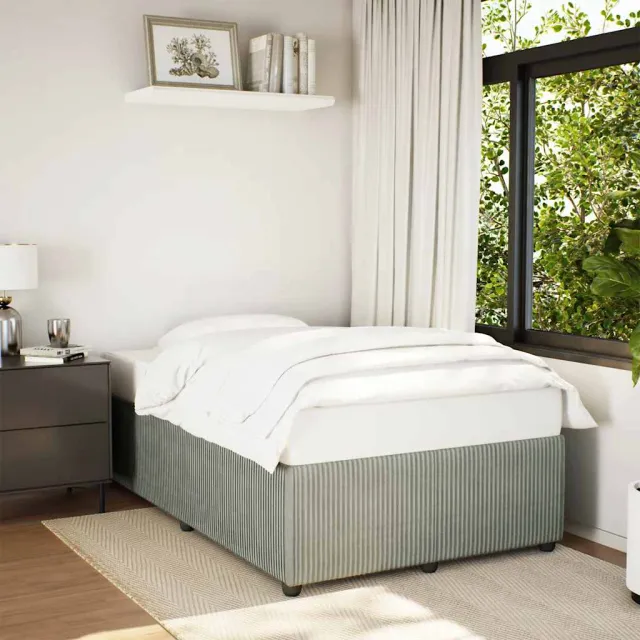 vidaXL Bedframe zonder matras 120x200 cm fluweel lichtgrijs grijs