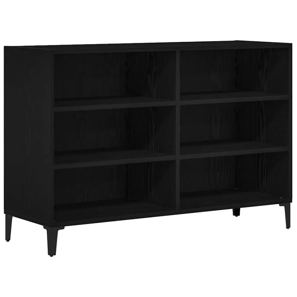 vidaXL Dressoir Zwart Eiken 103,5 x 35 x 70 cm Bewerkt hout