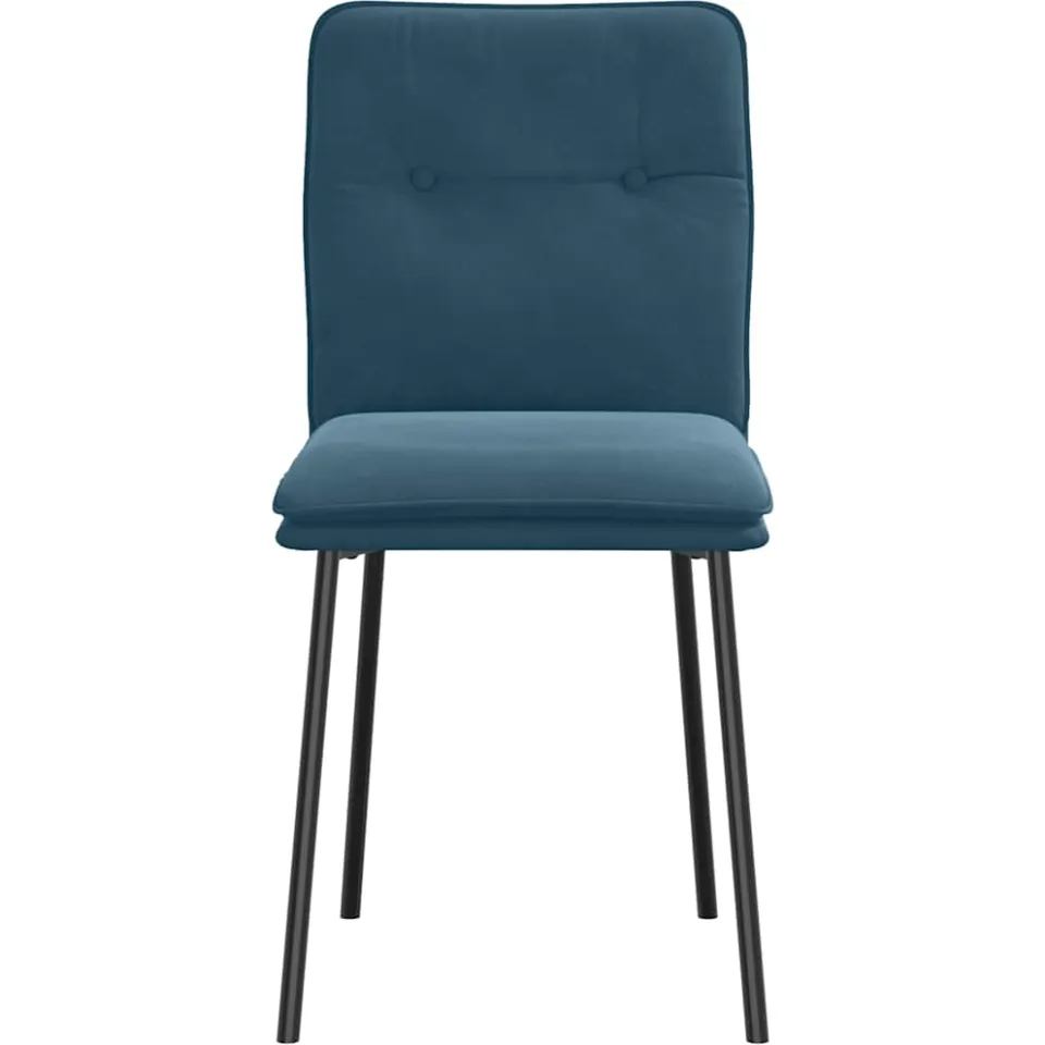 vidaXL Eetkamerstoelen 4 st fluweel blauw, foto 4