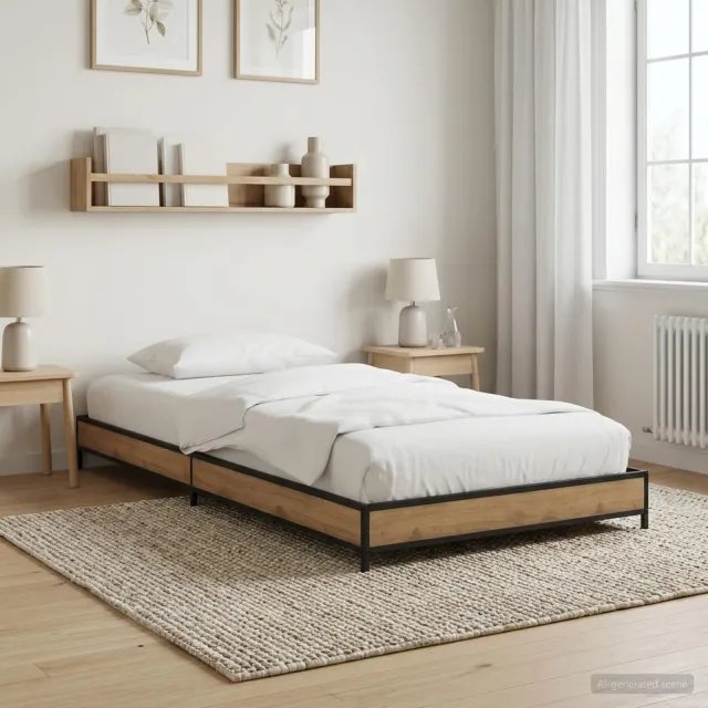 vidaXL Bedframe Artisanaal eiken 80 x 200 cm Bewerkt hout Bruin