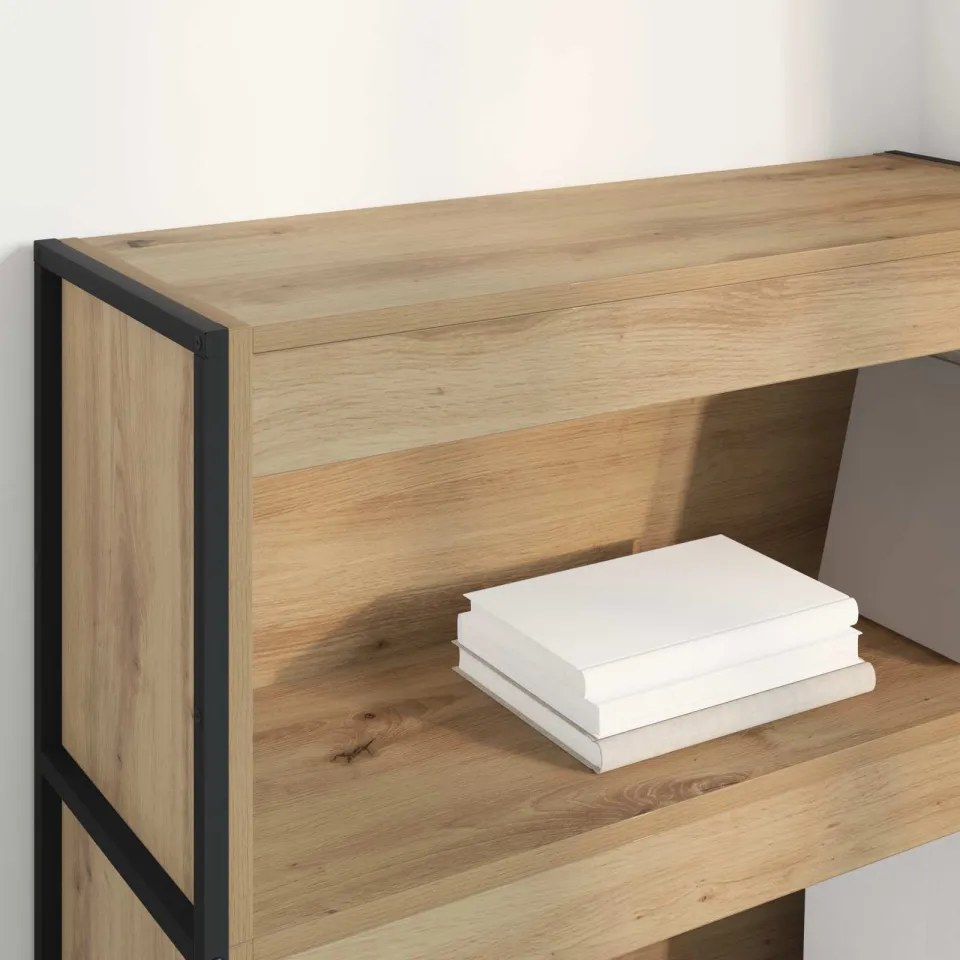 vidaXL Boekenkast 80 x 30 x 121 cm Bewerkt hout Ambachtelijk eiken, foto 4