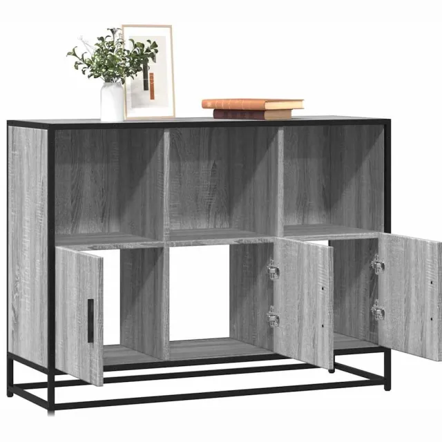 vidaXL Dressoir 100x35x76 cm bewerkt hout grijs sonoma eikenkleurig