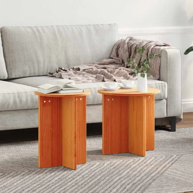 vidaXL Salontafel 2 st Wasbruin 41.5 x 41.5 x 46 cm beige, foto 2