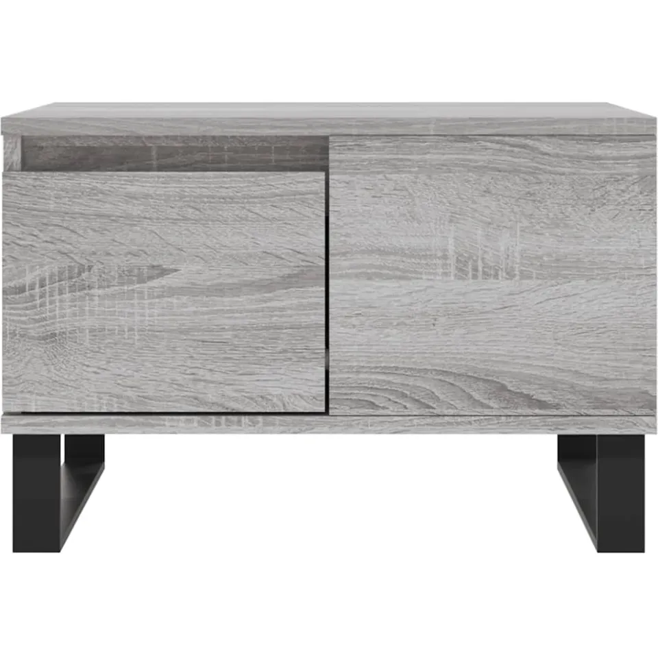 vidaXL Salontafel 55x55x36,5 cm bewerkt hout grijs sonoma eikenkleurig