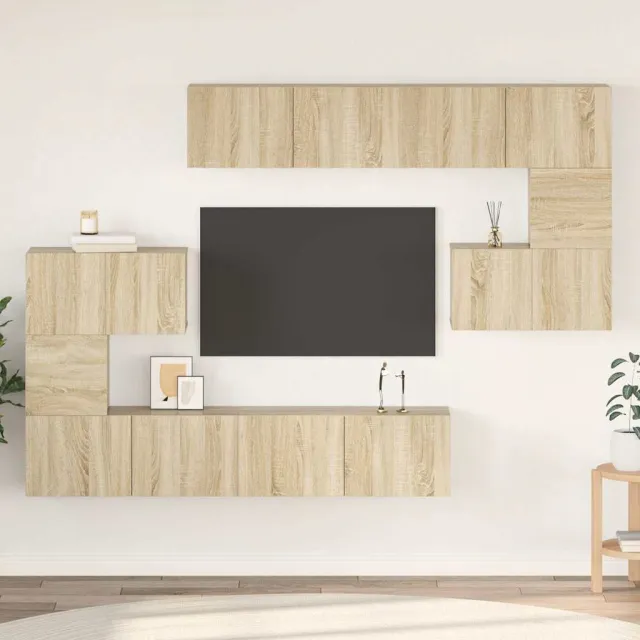 vidaXL 8-delige Tv-meubelset bewerkt hout sonoma eikenkleurig, foto 2