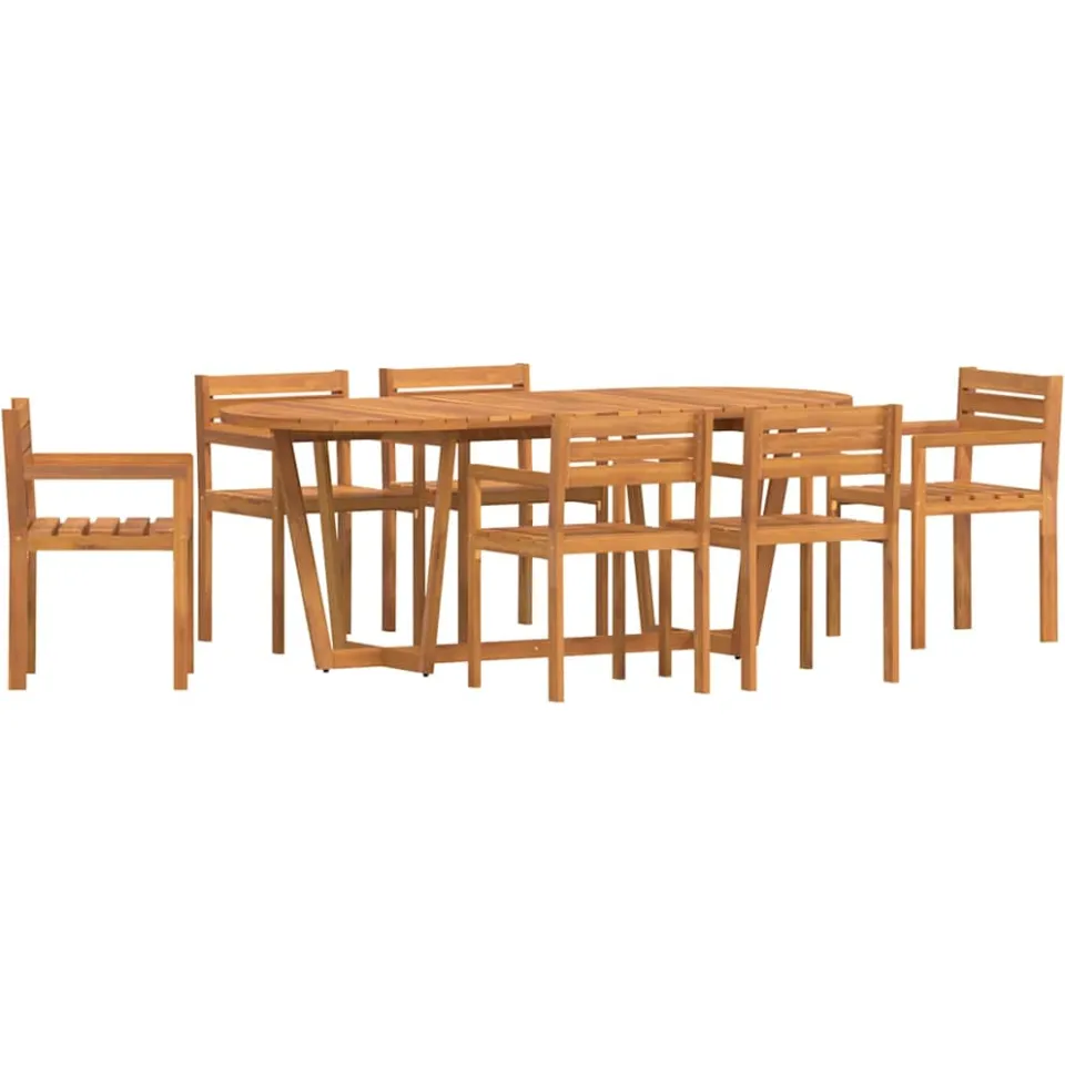 vidaXL 7-delige tuinset van massief acaciahout bruin, foto 4