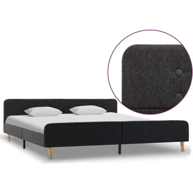 vidaXL Bedframe jute donkergrijs 180x200 cm