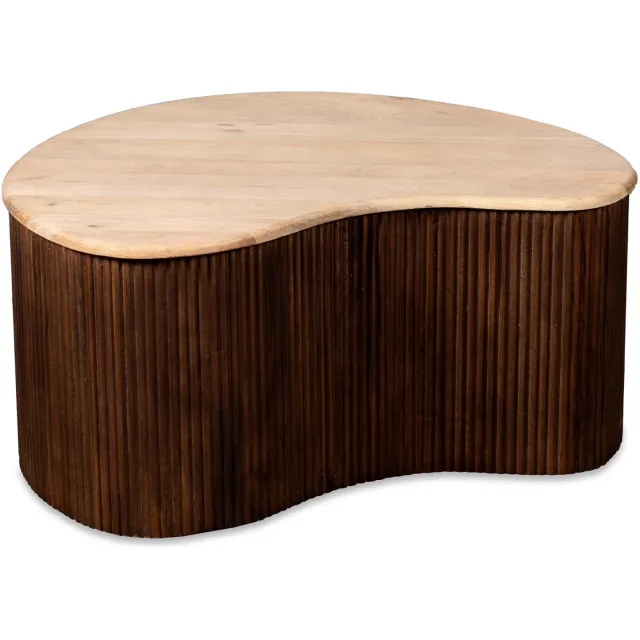 Lewis & Loft Salontafel Lena - Organische vorm - FSC-gecertificeerd mangohout - Bruin