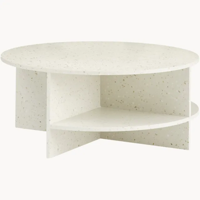 Muuto Ronde terrazzo salontafel Halves Wit