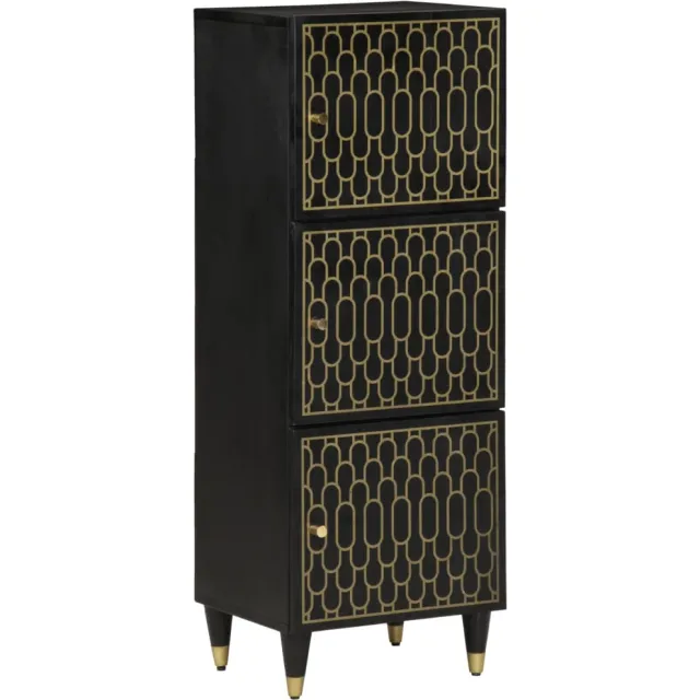 vidaXL Hoge kast 40x33x110 cm massief mangohout Zwart