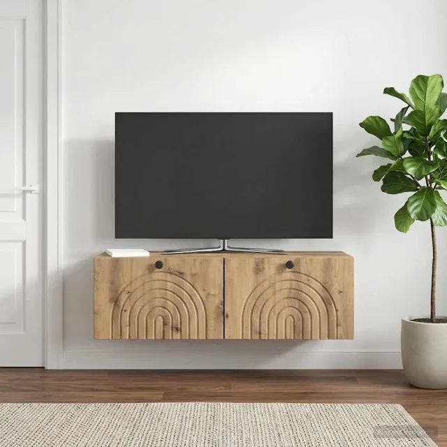 vidaXL Wandbeugel TV-kast 98 x 31 x 30 cm Artisanaal eiken Bruin