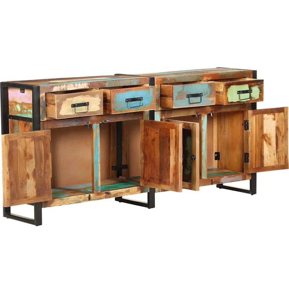 vidaXL Dressoir 172x35x80 cm massief gerecycled hout bruin, foto 2