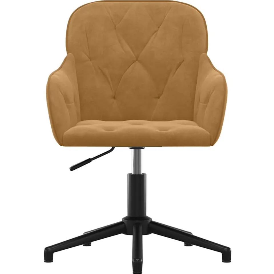 vidaXL Eetkamerstoelen draaibaar 2 st fluweel bruin, foto 4