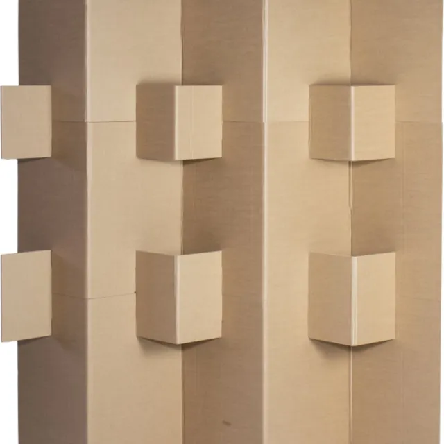 Kartent Kartonnen kamerscherm - 179 x 28 x 180 cm - Kartent Bruin