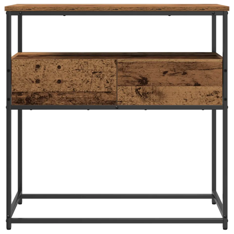vidaXL Wandtafel Oud Hout 75 x 40 x 75 cm Bewerkt hout bruin, foto 3