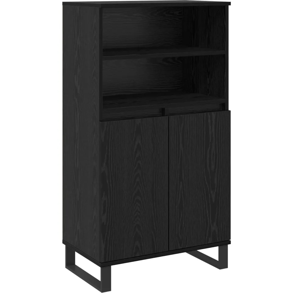 vidaXL Highboard Zwart 60 x 36 x 110 cm Bewerkt hout, foto 3