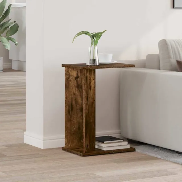 vidaXL Bijzettafel Gerookt eiken 35 x 25 x 50 cm Bewerkt hout Bruin