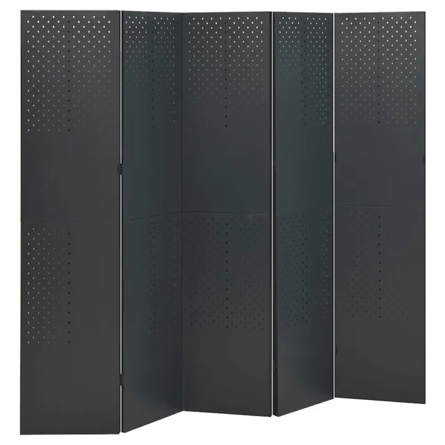 vidaXL Kamerscherm met 5 panelen 200x180 cm staal antracietkleurig Anthraciet