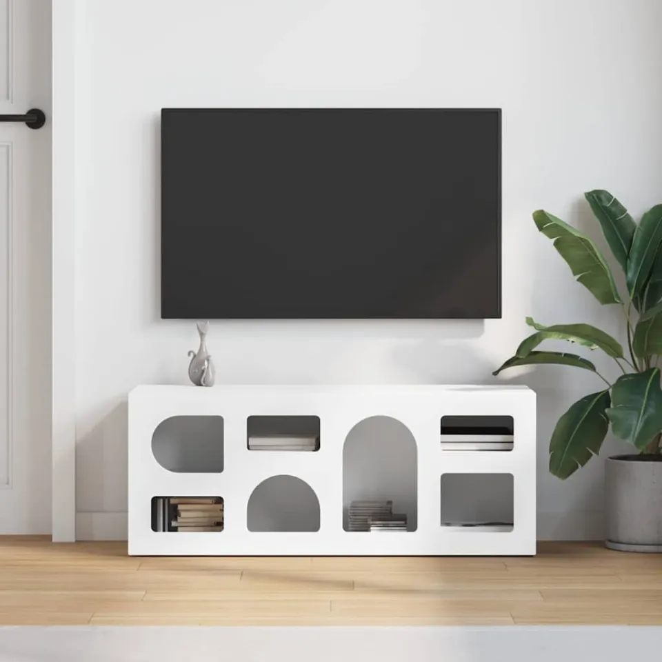 vidaXL TV-kast ELST 100 x 35 x 40 cm Wit Bewerkt hout, foto 3