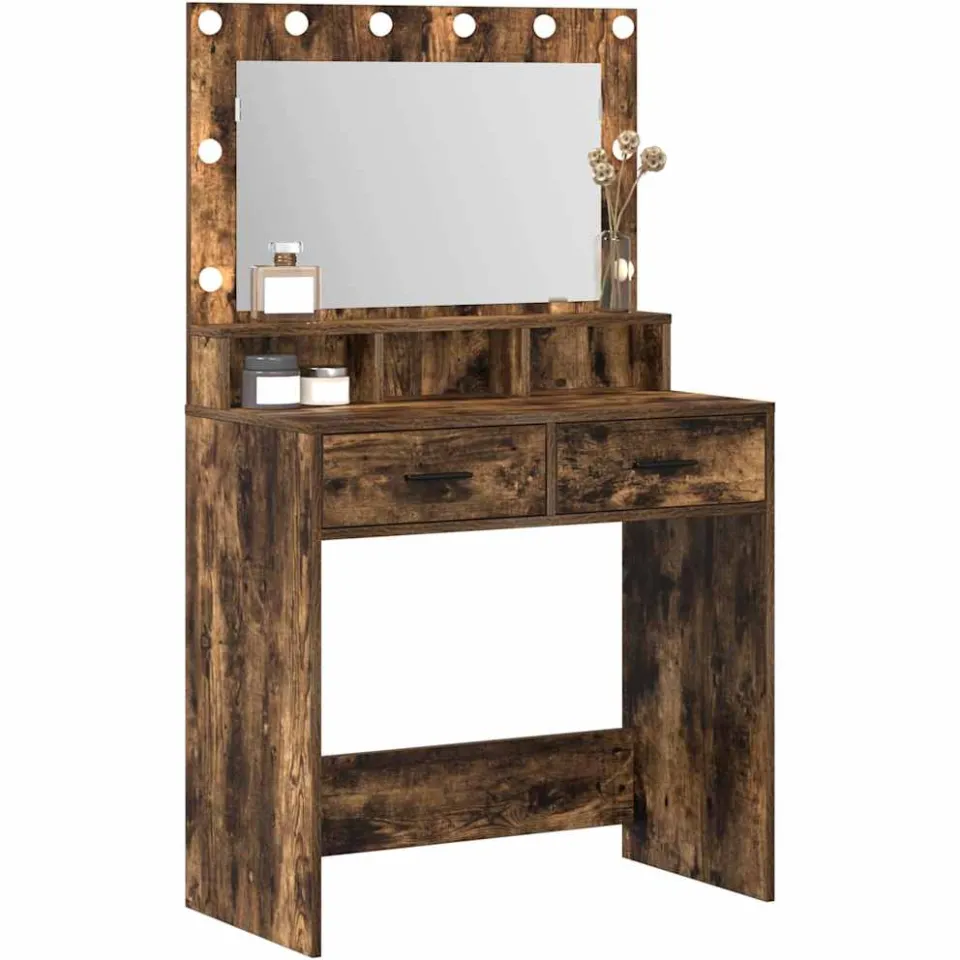 vidaXL Plafondtafel Gerookt eiken 79 x 41 x 135 cm Bewerkt hout Bruin