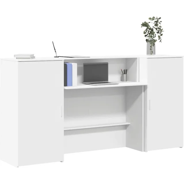 vidaXL Receptiebalie 200x50x103,5 cm bewerkt hout wit