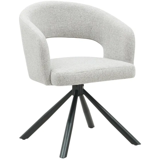 DÉJA Living Eetkamerstoel Elle - Greige Stof - Zithoogte 48cm - Set van 2