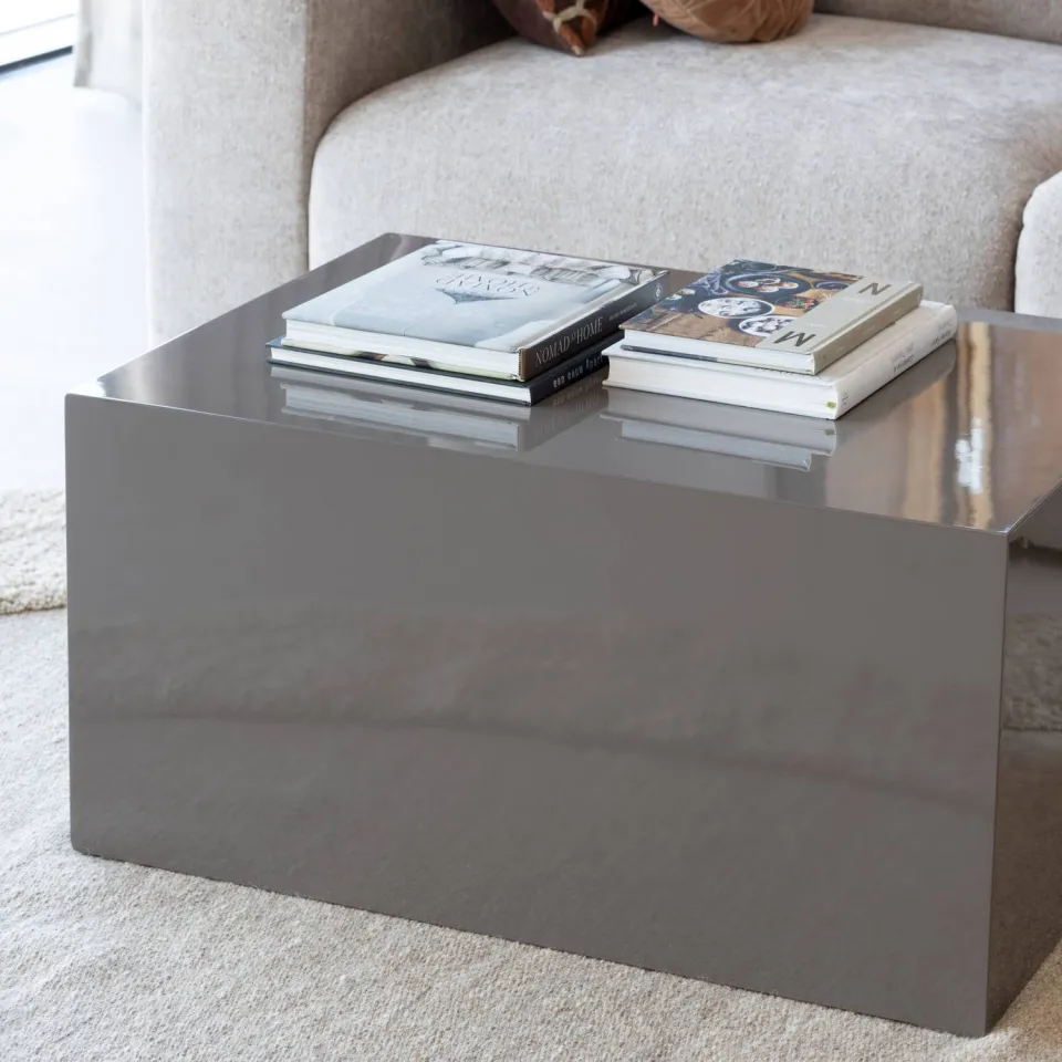 WOOOD Savo Salontafel - MDF Hoogglans - Oudroze - 40x80x60 mocha brown