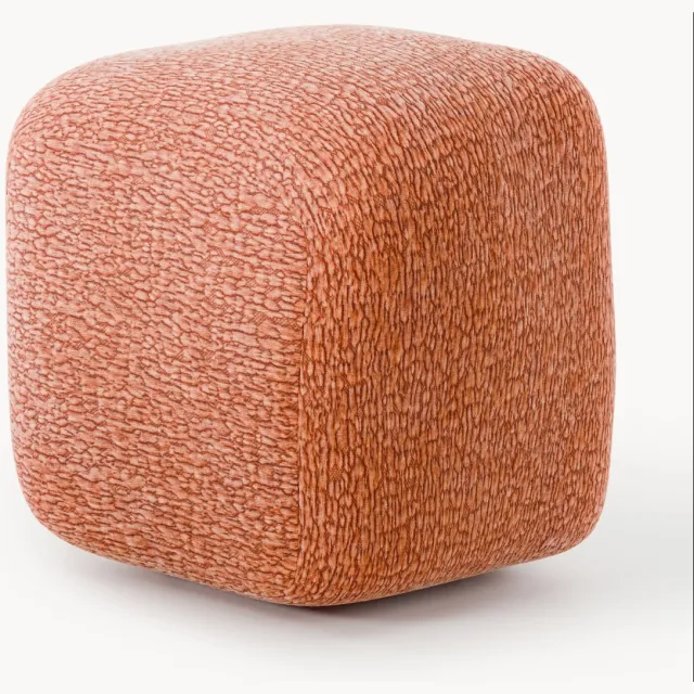 Westwing Collection Hoge poef Wolke Terracotta