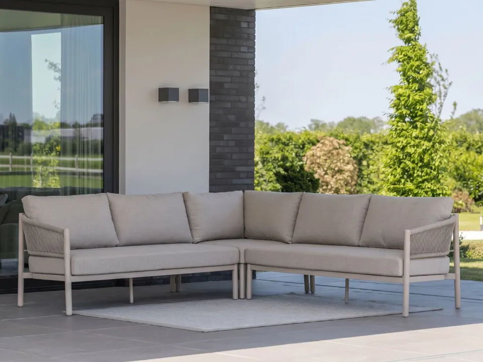 Bellagio tuinmeubelen Bellagio Panaro hoek loungeset 3-delig taupe, foto 4