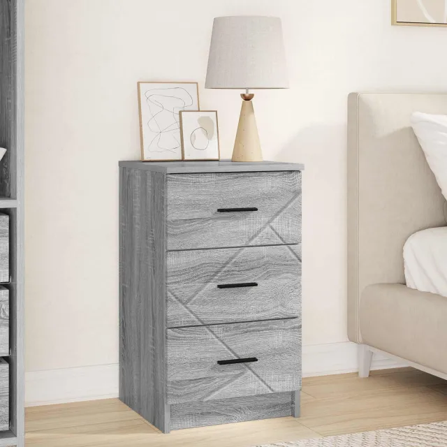 vidaXL Nachtkastje Grijs sonoma 38 x 38 x 66 cm Bewerkt hout, foto 2