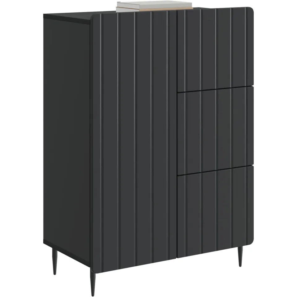 vidaXL Dressoir Zwart 66 x 34,5 x 91,5 cm Bewerkt hout