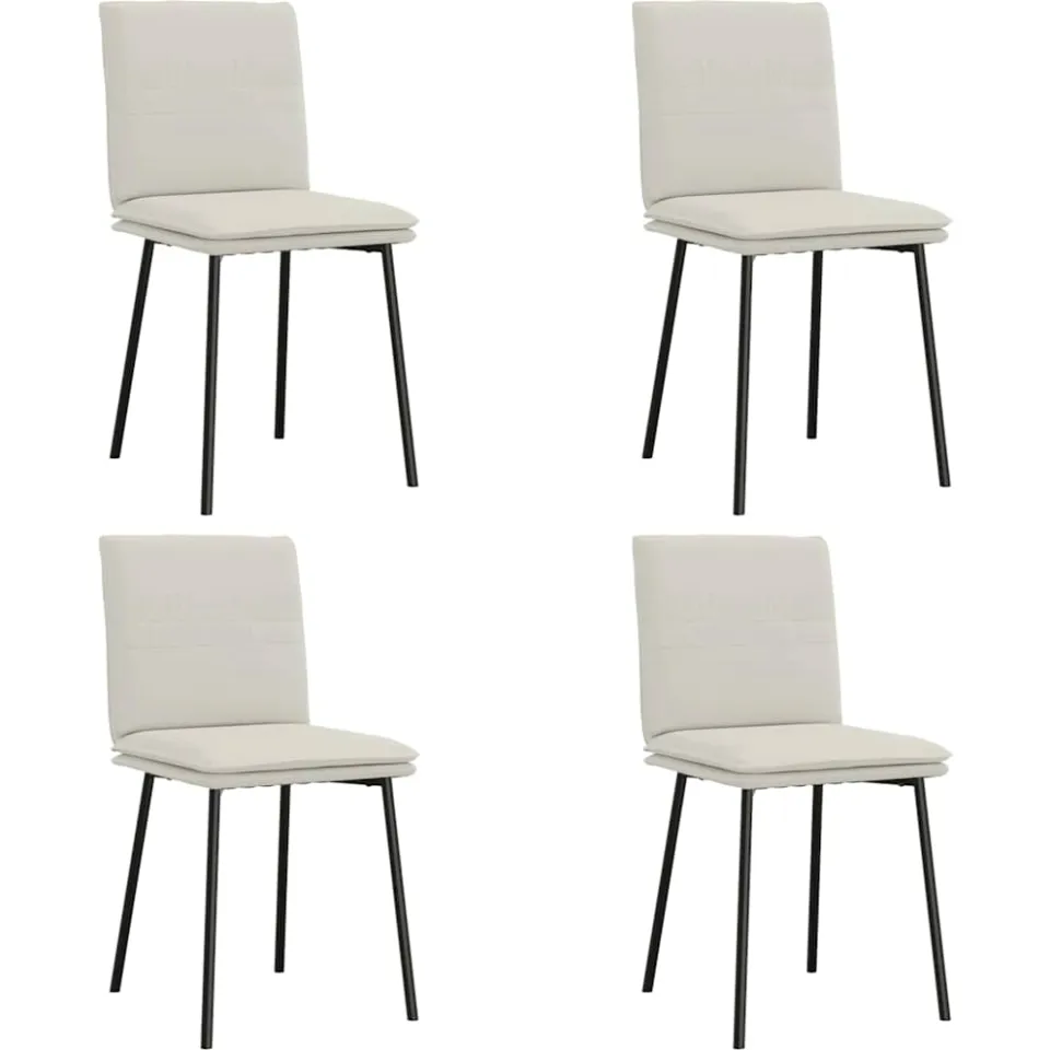 vidaXL Eetkamerstoelen 4 st fluweel crèmekleurig, foto 3