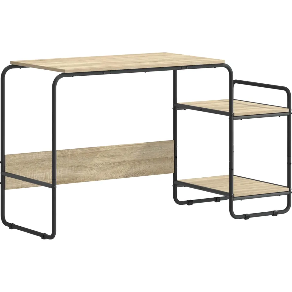 vidaXL Bureau met opbergruimte Sonoma Eiken 131.5 x 50 x 75.5 cm, foto 3