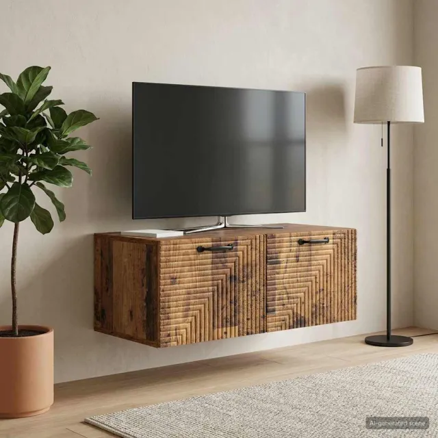 vidaXL Wandbeugel TV-kast Oud hout 78,5 x 41 x 30 cm Bewerkt hout bruin, foto 2