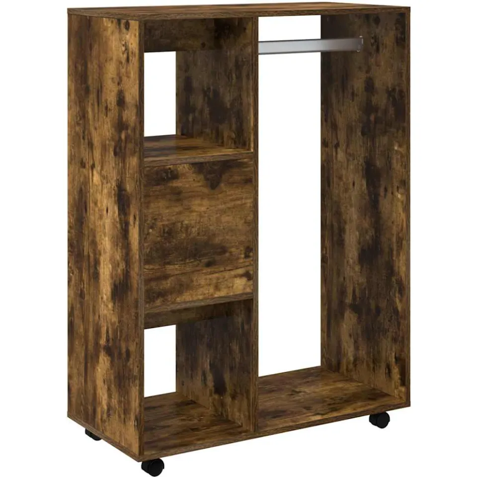 vidaXL Kledingkast 80x40x110 cm bewerkt hout gerookt eikenkleurig, foto 4