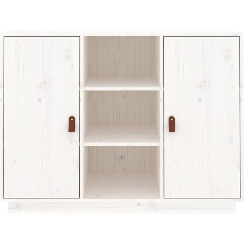 vidaXL Dressoir 100x40x75 cm massief grenenhout wit, foto 4