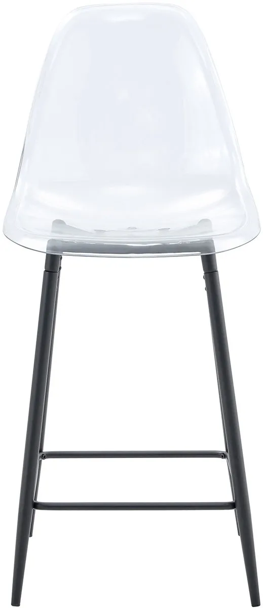COVREO Barkruk 51 x 45 x 102 cm zwart, kunststof met rugleuning set van 4 Transparant