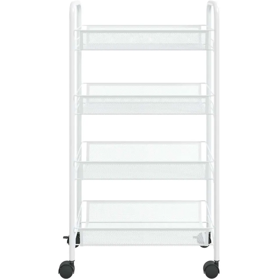 vidaXL Keukentrolley 4-laags 46x26x85 cm ijzer wit