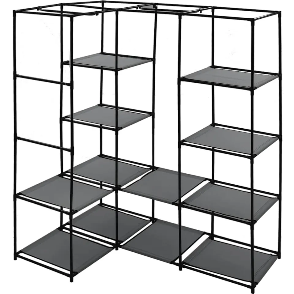 vidaXL Hoekkledingkast 130x87x169 cm grijs, foto 4