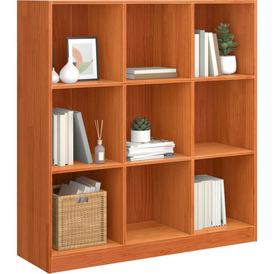 vidaXL Boekenkast Wasbruin 104 x 33 x 110 cm Massief grenenhout