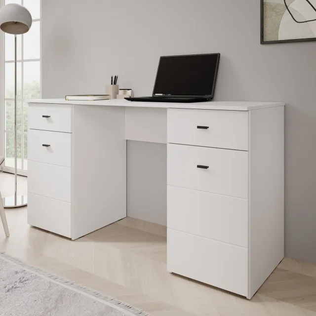 MEUBELLA Kano - Bureau - Wit - 140x50x77 cm