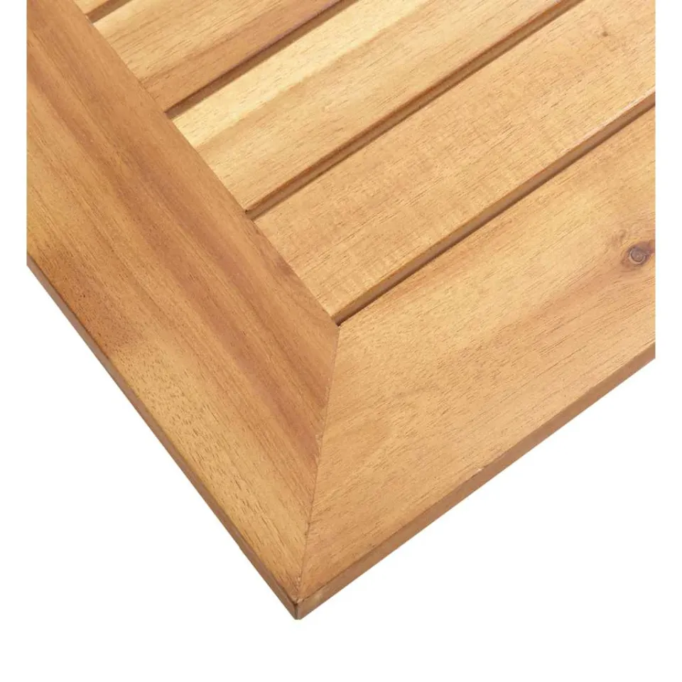 vidaXL Tuinbijzettafel 45x45x38 cm massief acaciahout roestvrij staal, foto 3